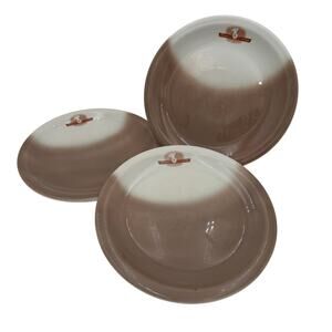 Vintage Sidmans System Restaurant Hotel Ware Dinner Plates Set/3 Taupe and White